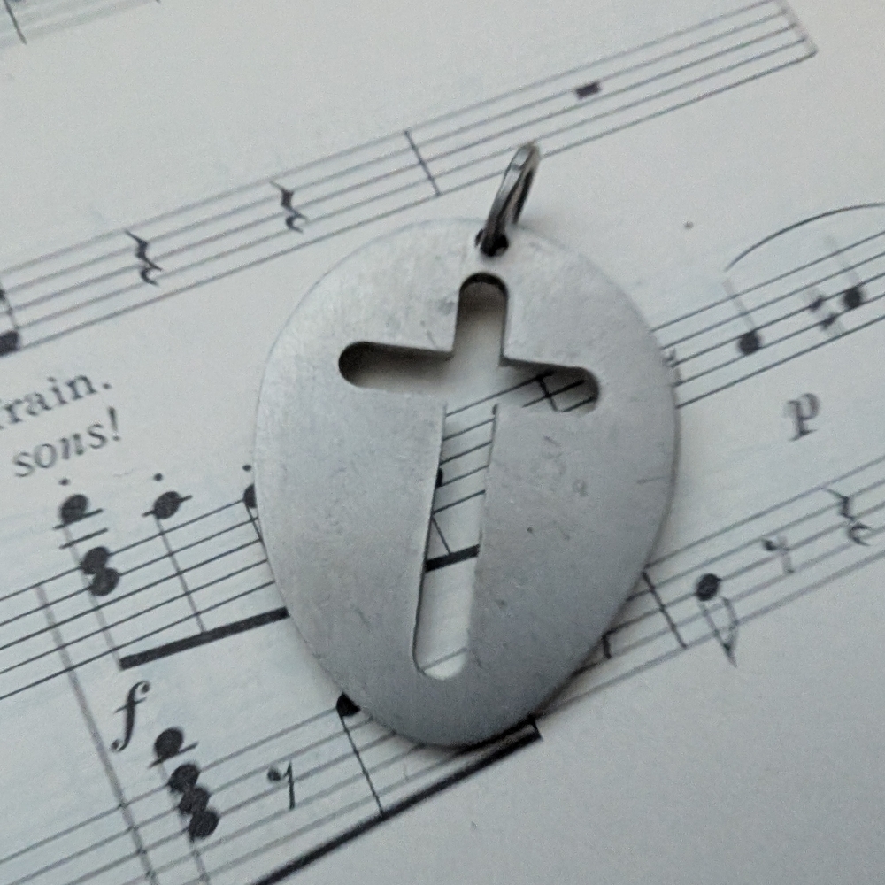 Silvertone Cross Pendant